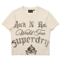 W Tight Crop Rock N Roll Half T-Shirts