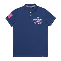 Athletics Felt Polo Shirt - D/Blue