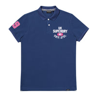 Athletics Felt Polo Shirt - D/Blue