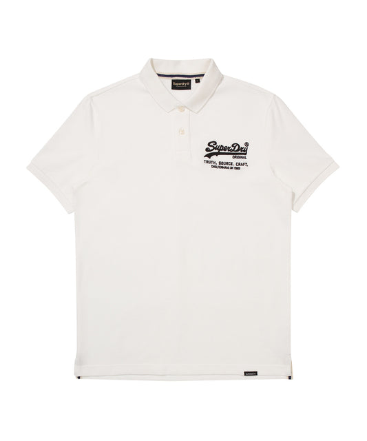 Small Vintage Embroidery Logo Polo Shirt - White