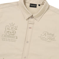 Rich Farmer Graphic Cotton Shirt - Beige