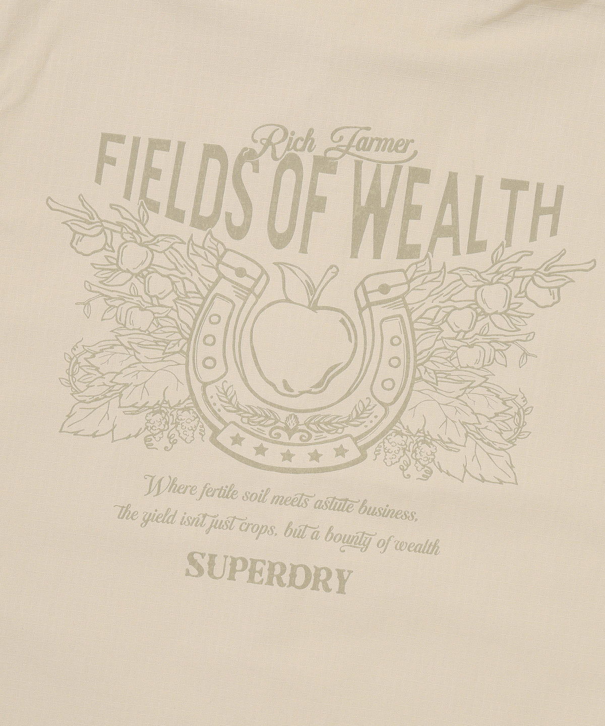 Rich Farmer Graphic Cotton Shirt - Beige