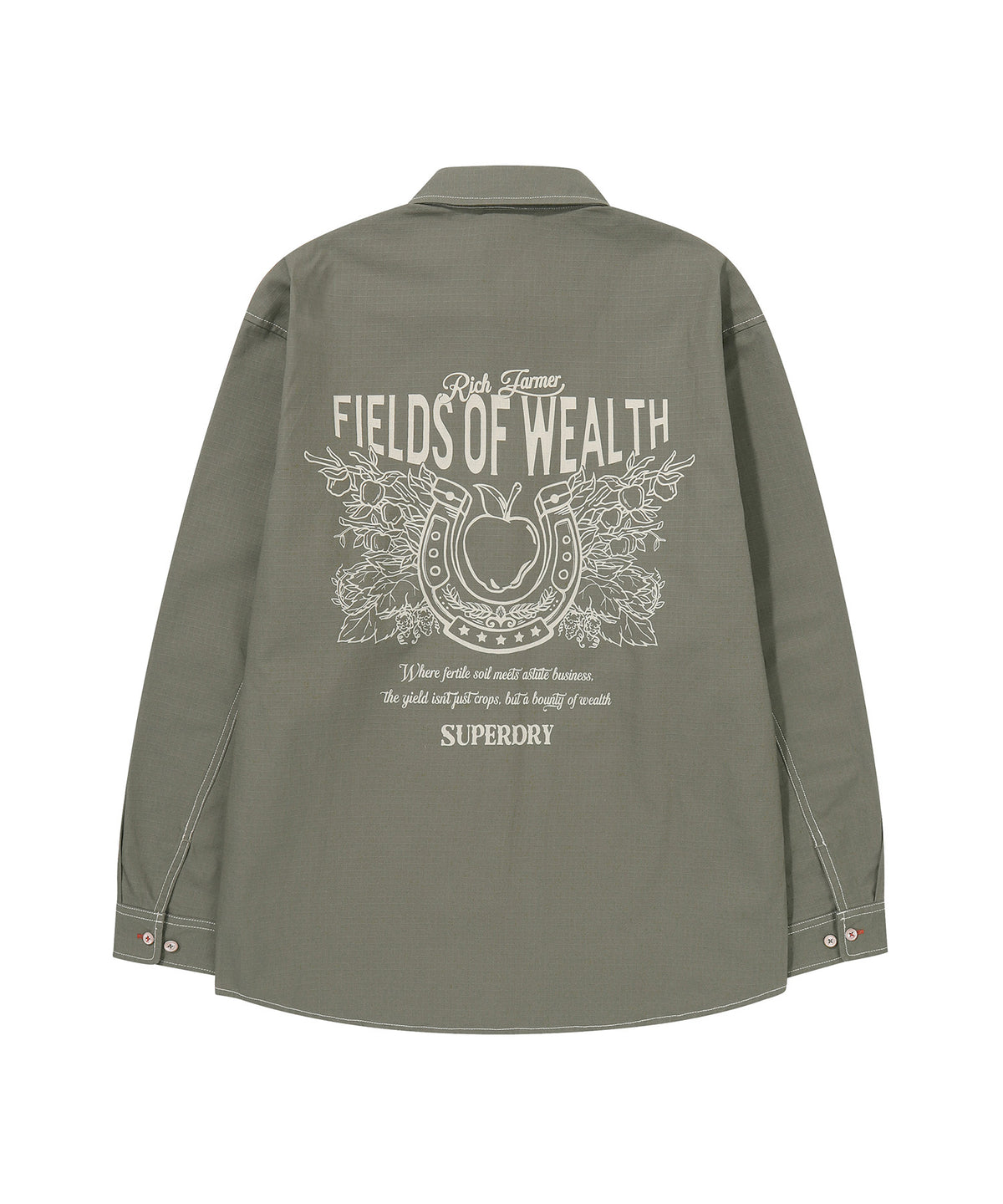 Rich Farmer Graphic Cotton Shirt - Olive