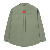 Contrast Stitch Work Pocket Shirt - Khaki Green