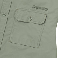 Contrast Stitch Work Pocket Shirt - Khaki Green