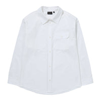 Contrast Stitch Work Pocket Shirt - White