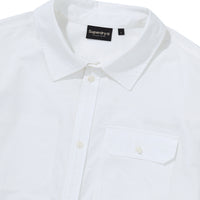 Contrast Stitch Work Pocket Shirt - White