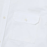 Contrast Stitch Work Pocket Shirt - White