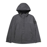 Hooded Signature Windbreaker Jacket - Charcoal