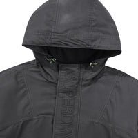 Hooded Signature Windbreaker Jacket - Charcoal