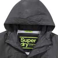 Hooded Signature Windbreaker Jacket - Charcoal