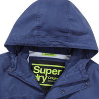 Hooded Signature Windbreaker Jacket - D/Blue