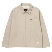 Zip Through Chore Jacket - L/Beige