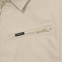 Zip Through Chore Jacket - L/Beige