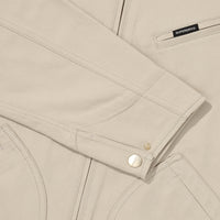 Zip Through Chore Jacket - L/Beige