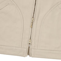 Zip Through Chore Jacket - L/Beige