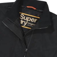 High Neck Windbreaker Jacket - Black