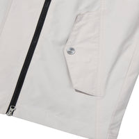 High Neck Windbreaker Jacket - Grey/Beige