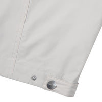 High Neck Windbreaker Jacket - Grey/Beige