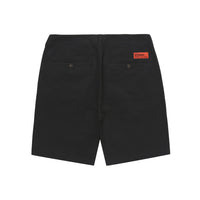 Label Cotton Chino Shorts - Black
