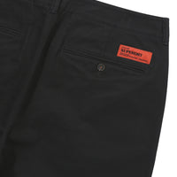 Label Cotton Chino Shorts - Black
