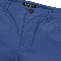 Label Cotton Chino Shorts - D/Blue