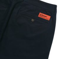 Label Cotton Chino Shorts - D/Navy