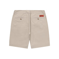 Label Cotton Chino Shorts - L/Beige