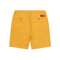 Label Cotton Chino Shorts - Yellow