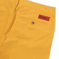Label Cotton Chino Shorts - Yellow