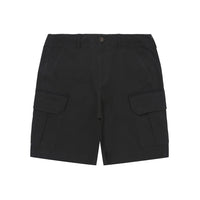 Label Cargo Cotton Shorts - Black