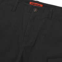 Label Cargo Cotton Shorts - Black