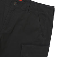 Label Cargo Cotton Shorts - Black