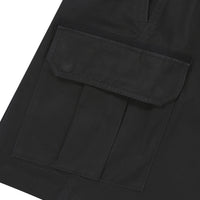 Label Cargo Cotton Shorts - Black