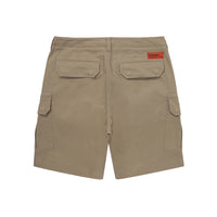 Label Cargo Cotton Shorts - D/Beige