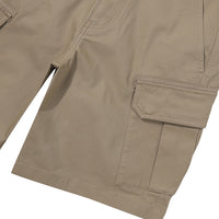 Label Cargo Cotton Shorts - D/Beige