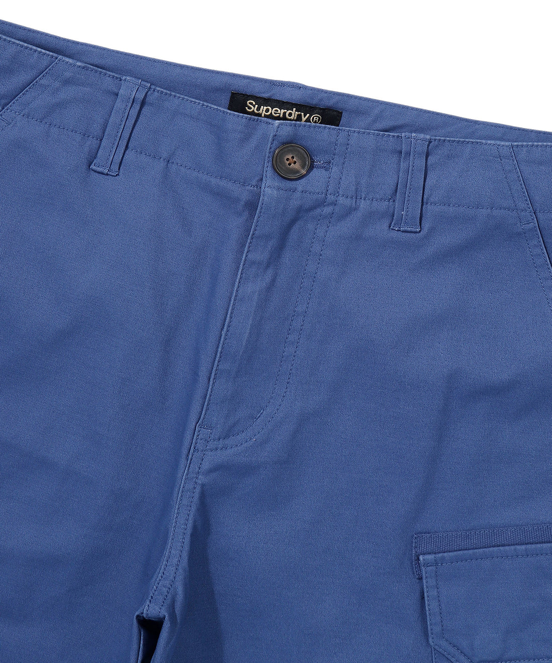 Label Cargo Cotton Shorts - D/Blue