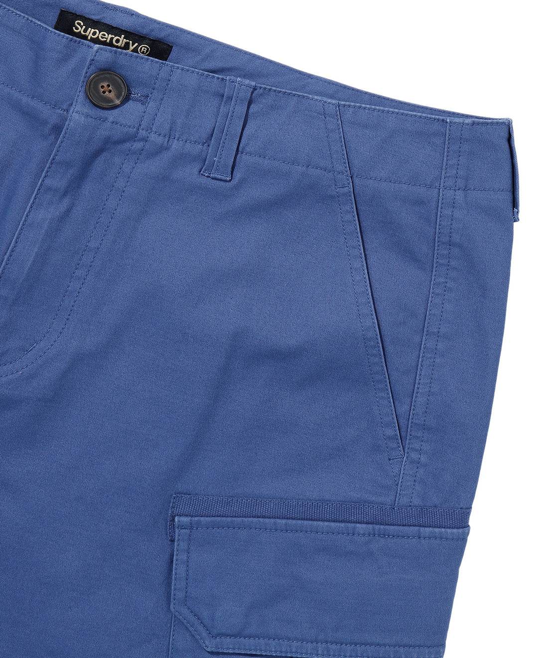 Label Cargo Cotton Shorts - D/Blue
