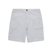 Label Cargo Cotton Shorts - Ivory