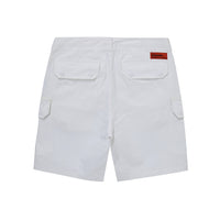 Label Cargo Cotton Shorts - Ivory