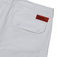 Label Cargo Cotton Shorts - Ivory