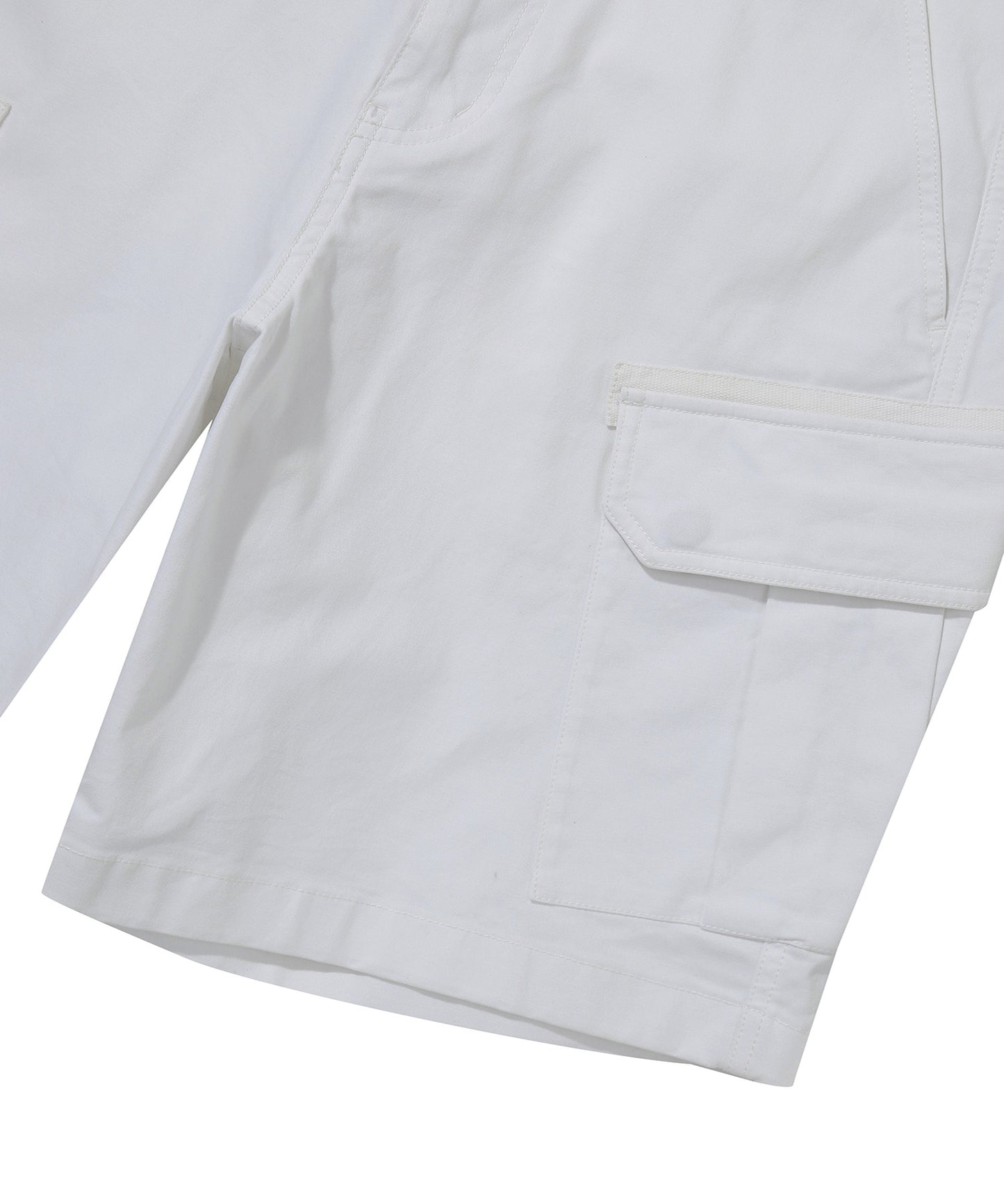 Label Cargo Cotton Shorts - Ivory