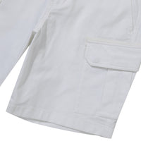 Label Cargo Cotton Shorts - Ivory