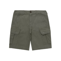 Label Cargo Cotton Shorts - Khaki Green