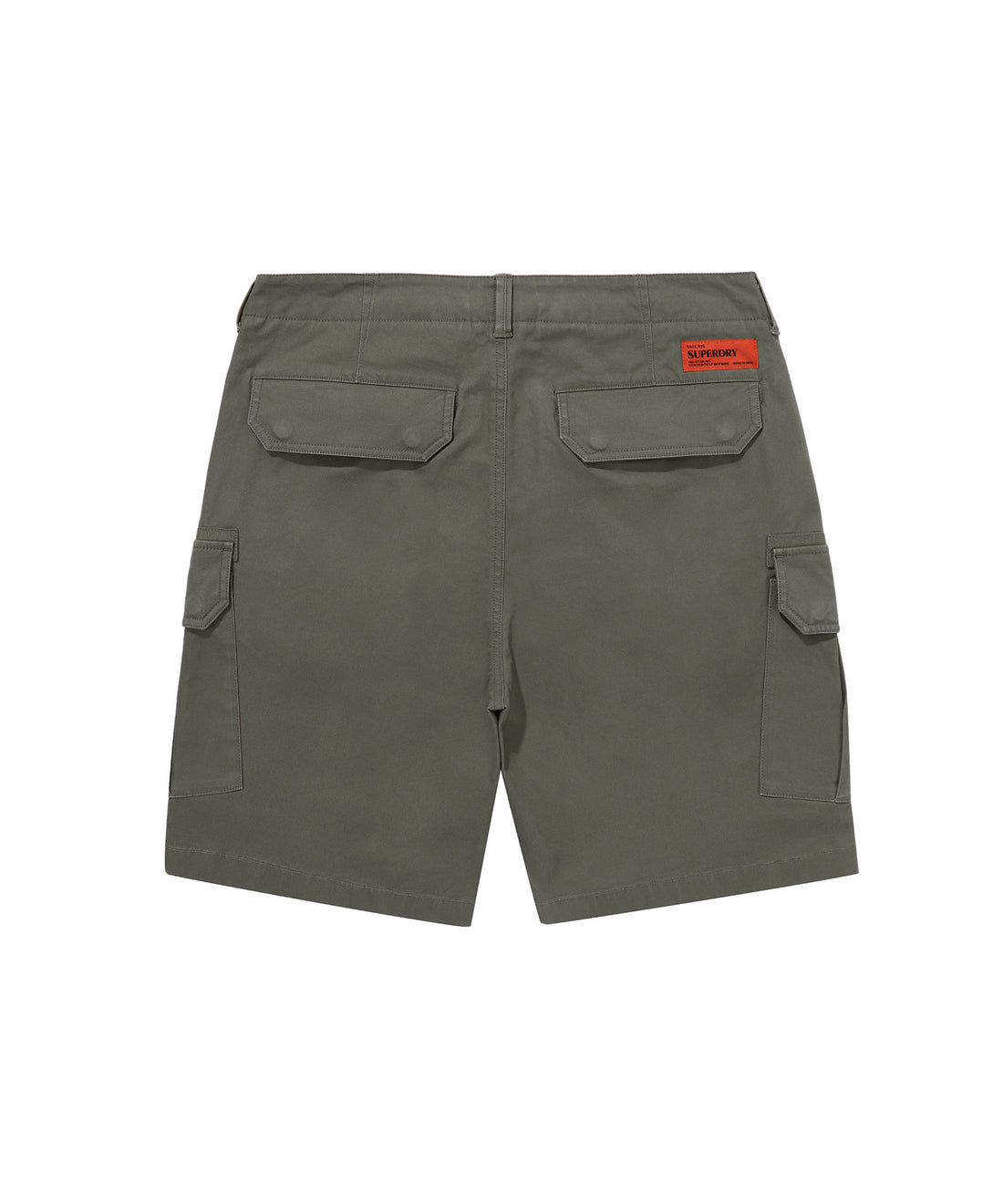 Label Cargo Cotton Shorts - Khaki Green