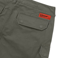 Label Cargo Cotton Shorts - Khaki Green