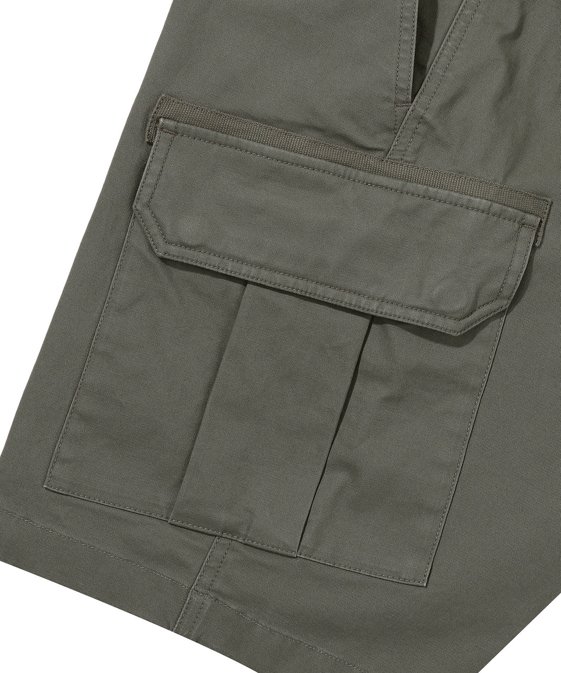 Label Cargo Cotton Shorts - Khaki Green