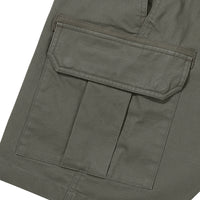 Label Cargo Cotton Shorts - Khaki Green