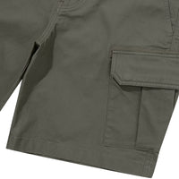 Label Cargo Cotton Shorts - Khaki Green