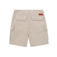 Label Cargo Cotton Shorts - L/Beige